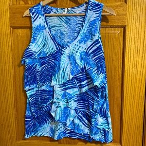 Nice Willow Bay tank with ruffles, size L, I wear it under my black cardigan